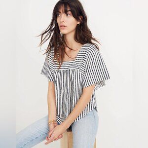 Madewell Texture & Thread Butterfly Top in Isley Stripe - blue/white -small 🇺🇸